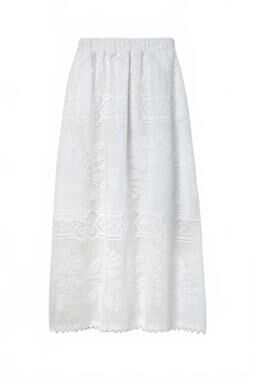 NEW BEAUMONT ORGANIC women's lyla-fay cotton lace skirt in white
